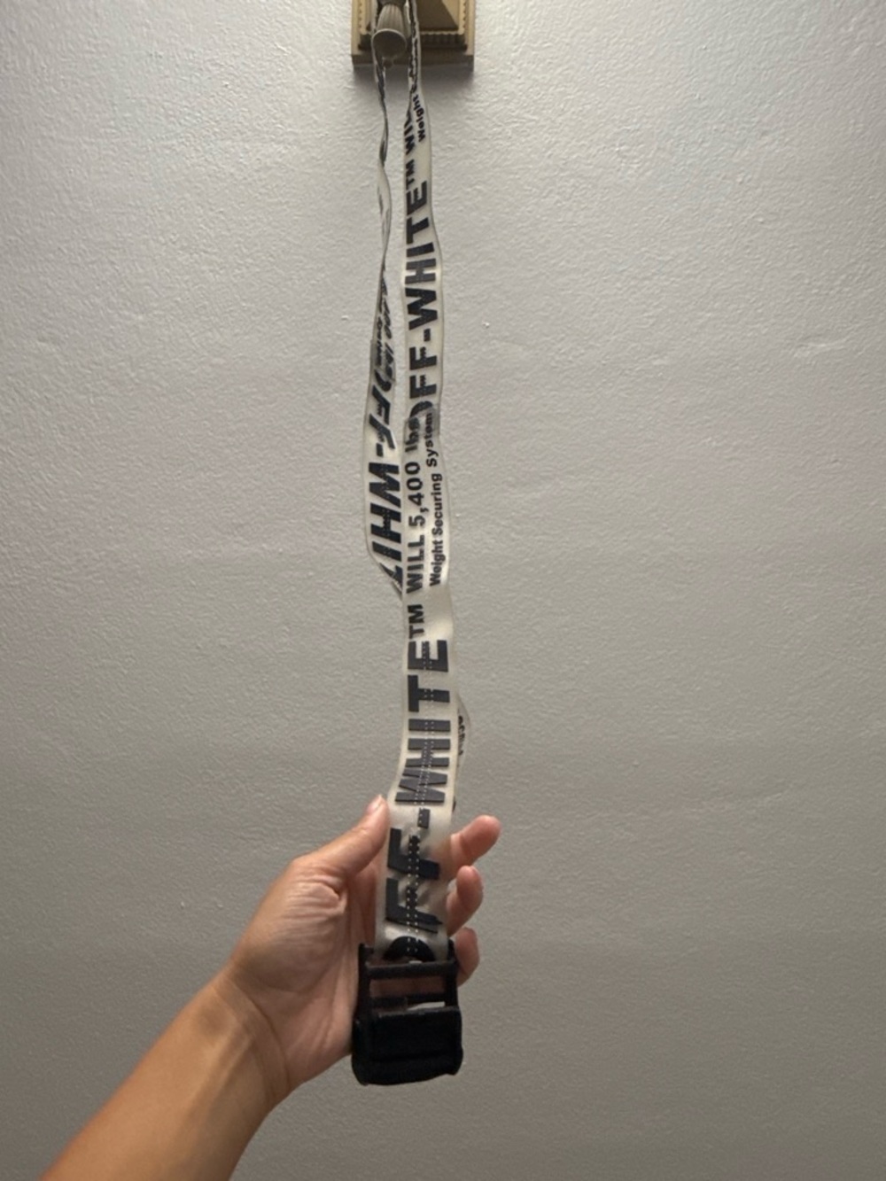 Off-White Industrial Style White Logo Belt
